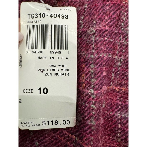 Pendleton Purple Lambs Wool/ Mohair Tweed Knee Length Pencil Skirt Size 10 NWT - Picture 6 of 6
